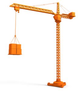 3D render illustration of tower crane